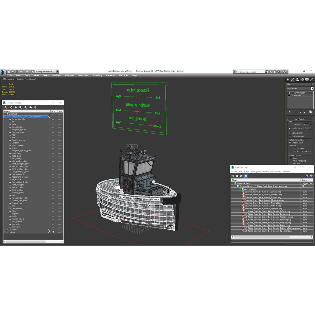 Boomin Beaver US NAVY Boat 3D Model – Rigged PBR Asset for Simulation - View 20