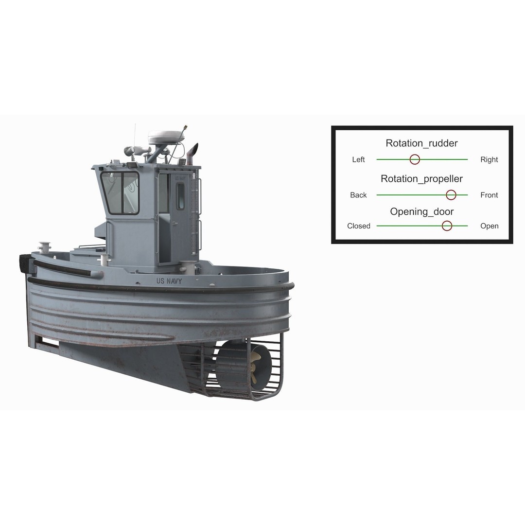 Boomin Beaver US NAVY Boat 3D Model – Rigged PBR Asset for Simulation - View 8