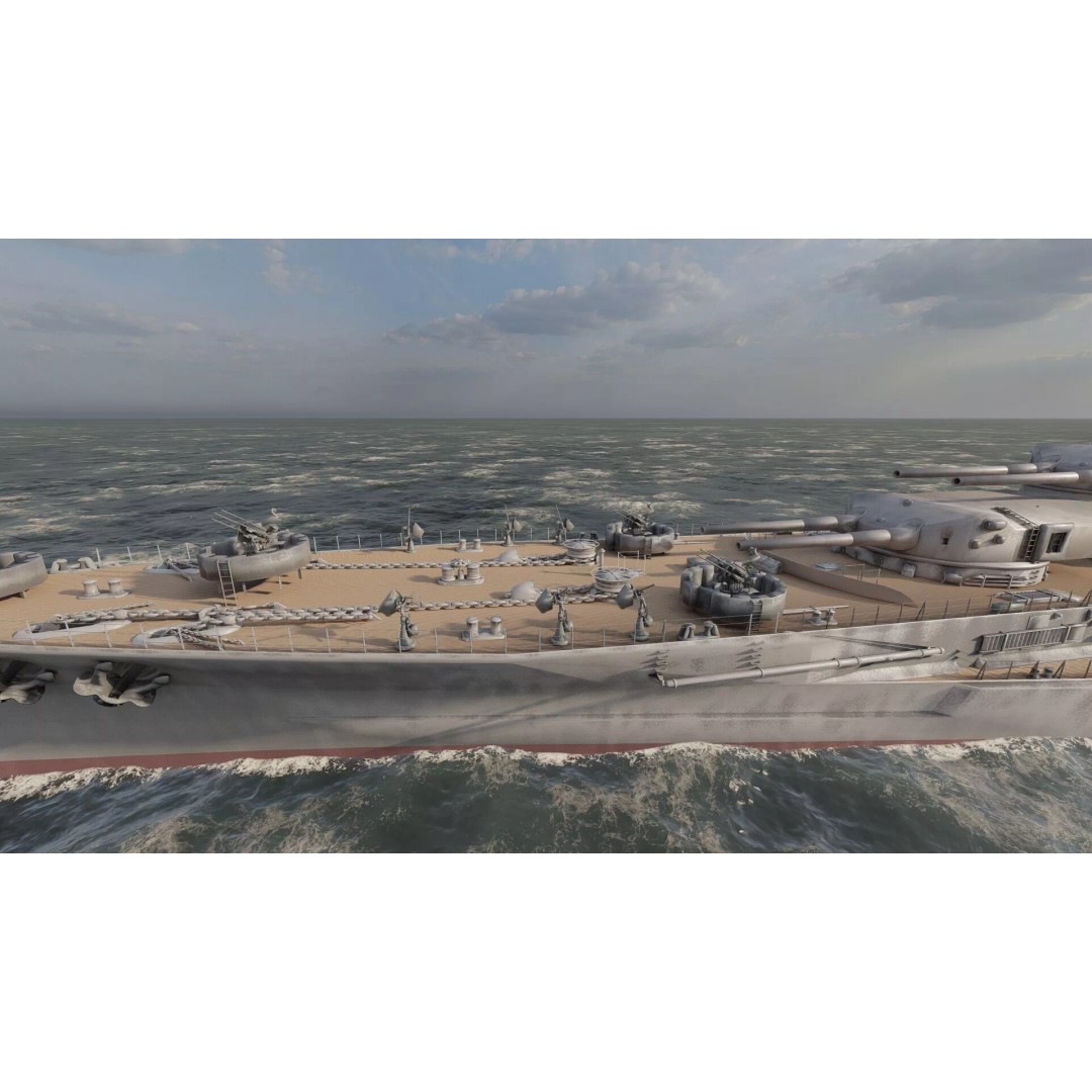 WW2 German Navy Heavy Detailed Destroyer 3D Model – Game Ready, Lumion - View 10