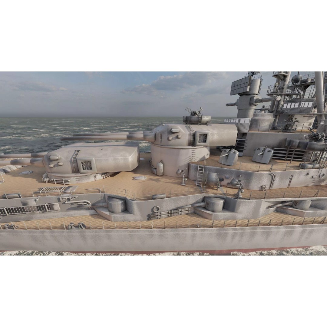 WW2 German Navy Heavy Detailed Destroyer 3D Model – Game Ready, Lumion - View 12
