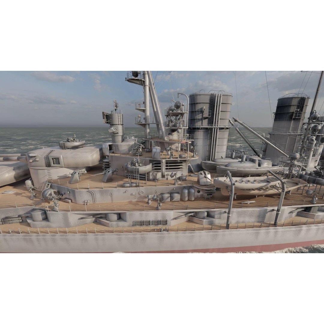 WW2 German Navy Heavy Detailed Destroyer 3D Model – Game Ready, Lumion - View 13