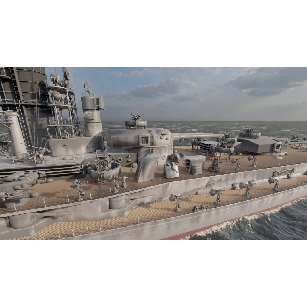 WW2 German Navy Heavy Detailed Destroyer 3D Model – Game Ready, Lumion - View 15