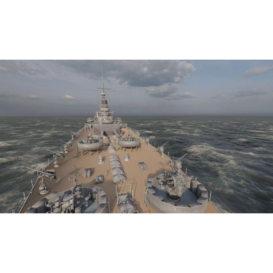 WW2 German Navy Heavy Detailed Destroyer 3D Model – Game Ready, Lumion - View 17