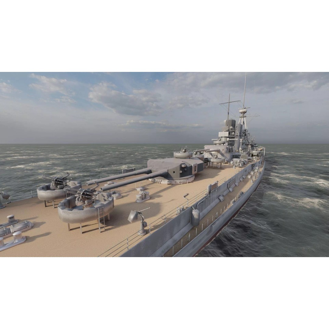 WW2 German Navy Heavy Detailed Destroyer 3D Model – Game Ready, Lumion - View 18