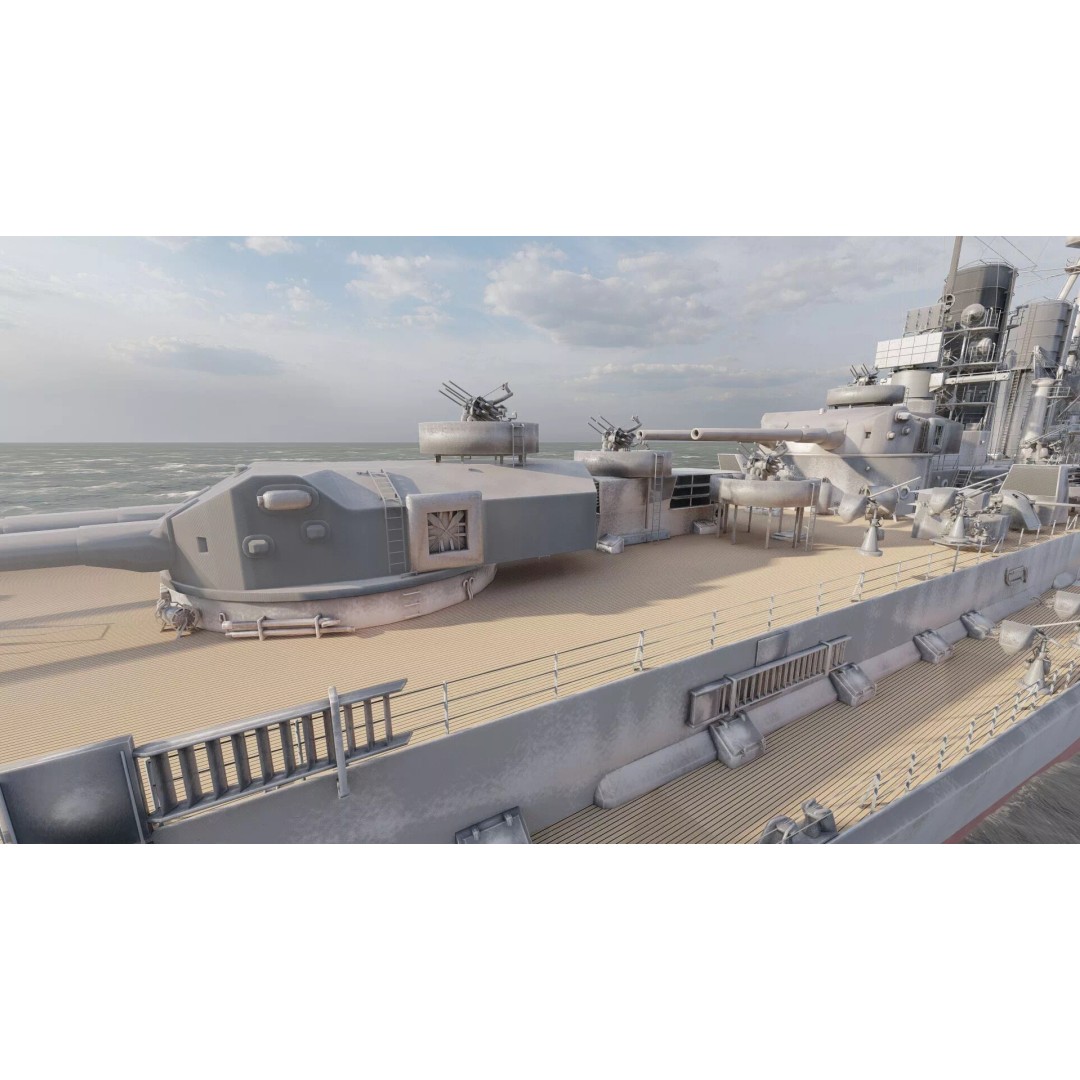 WW2 German Navy Heavy Detailed Destroyer 3D Model – Game Ready, Lumion - View 19
