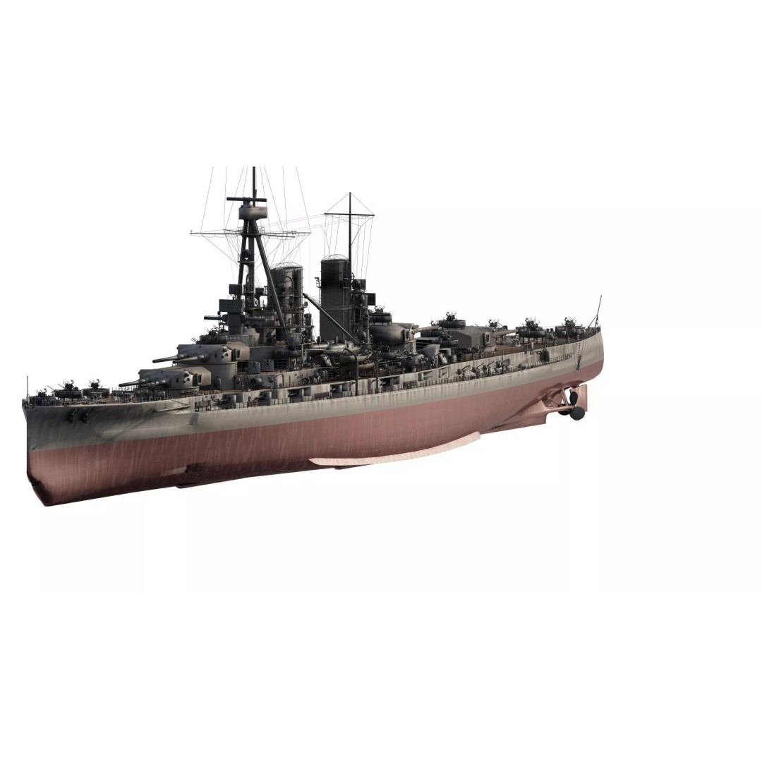 WW2 German Navy Heavy Detailed Destroyer 3D Model – Game Ready, Lumion - View 2