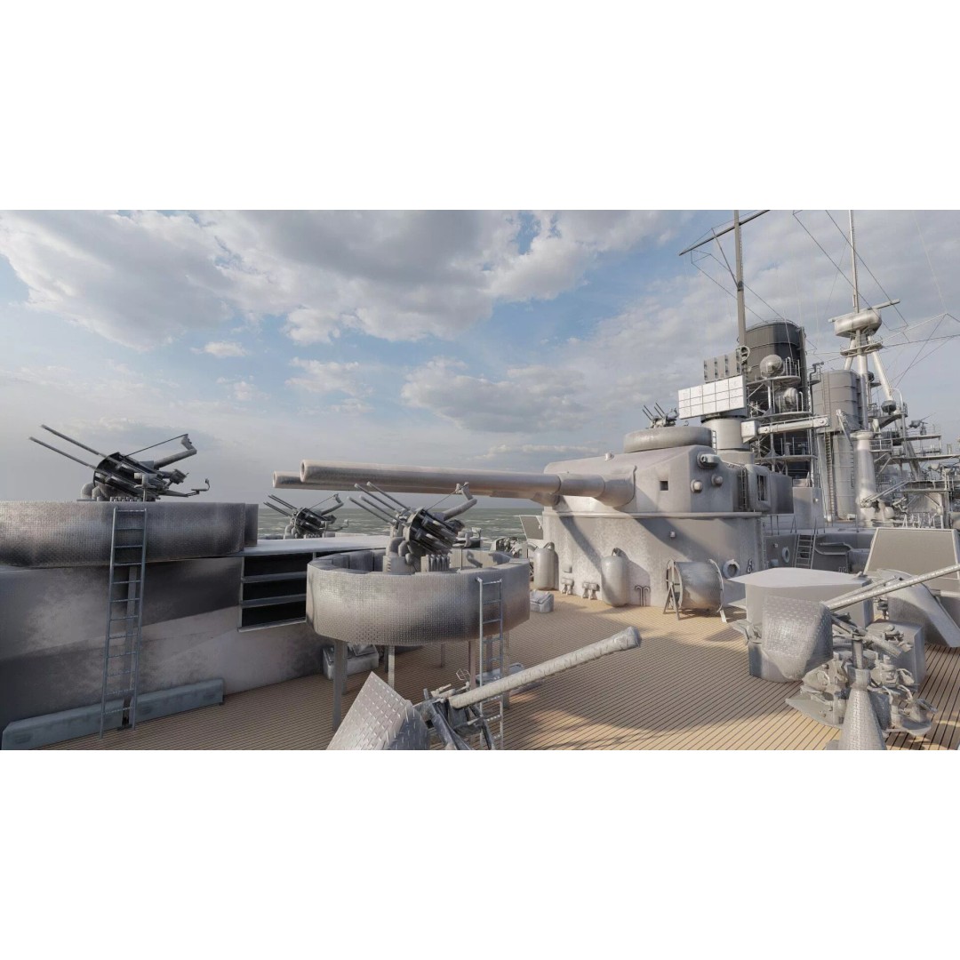 WW2 German Navy Heavy Detailed Destroyer 3D Model – Game Ready, Lumion - View 20