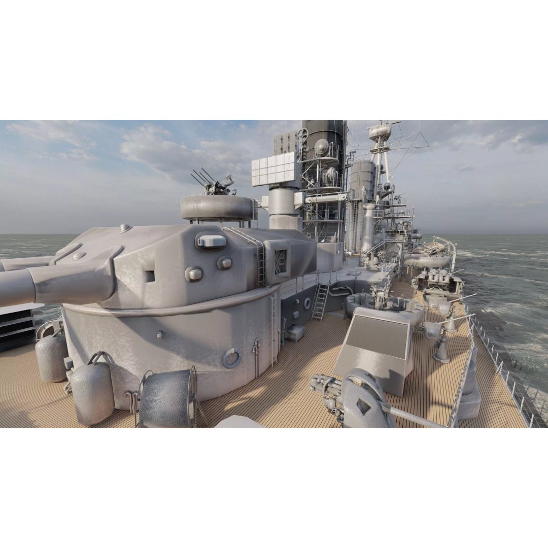 WW2 German Navy Heavy Detailed Destroyer 3D Model – Game Ready, Lumion - View 21