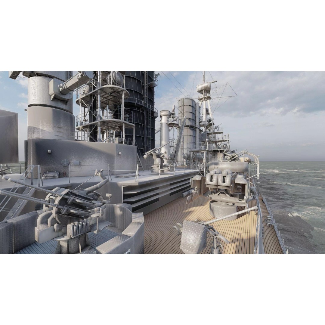 WW2 German Navy Heavy Detailed Destroyer 3D Model – Game Ready, Lumion - View 22