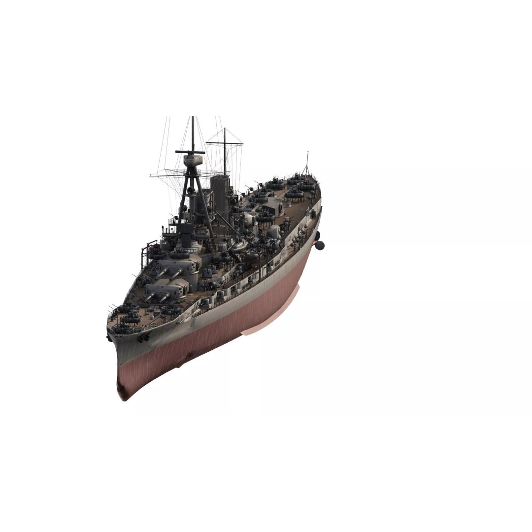 WW2 German Navy Heavy Detailed Destroyer 3D Model – Game Ready, Lumion - View 3