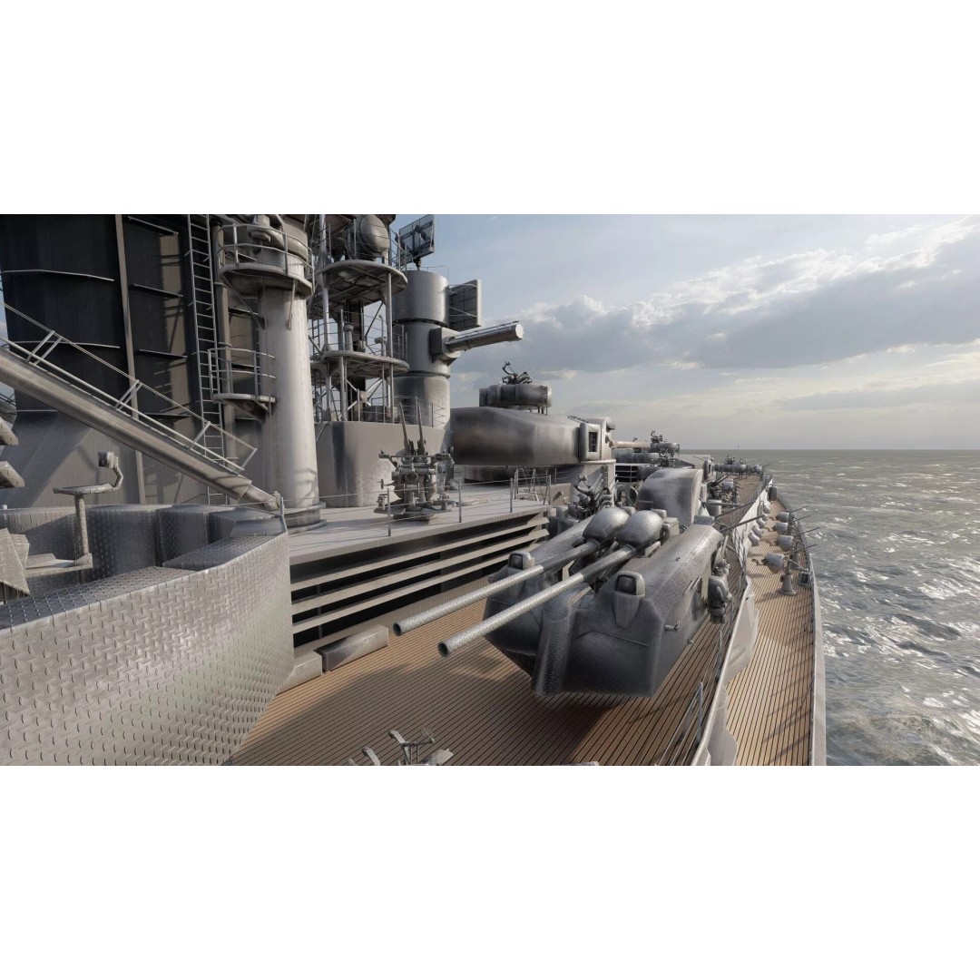 WW2 German Navy Heavy Detailed Destroyer 3D Model – Game Ready, Lumion - View 37