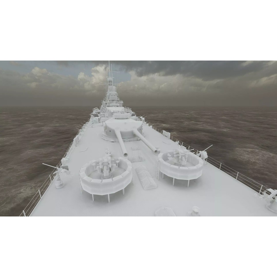 WW2 German Navy Heavy Detailed Destroyer 3D Model – Game Ready, Lumion - View 40