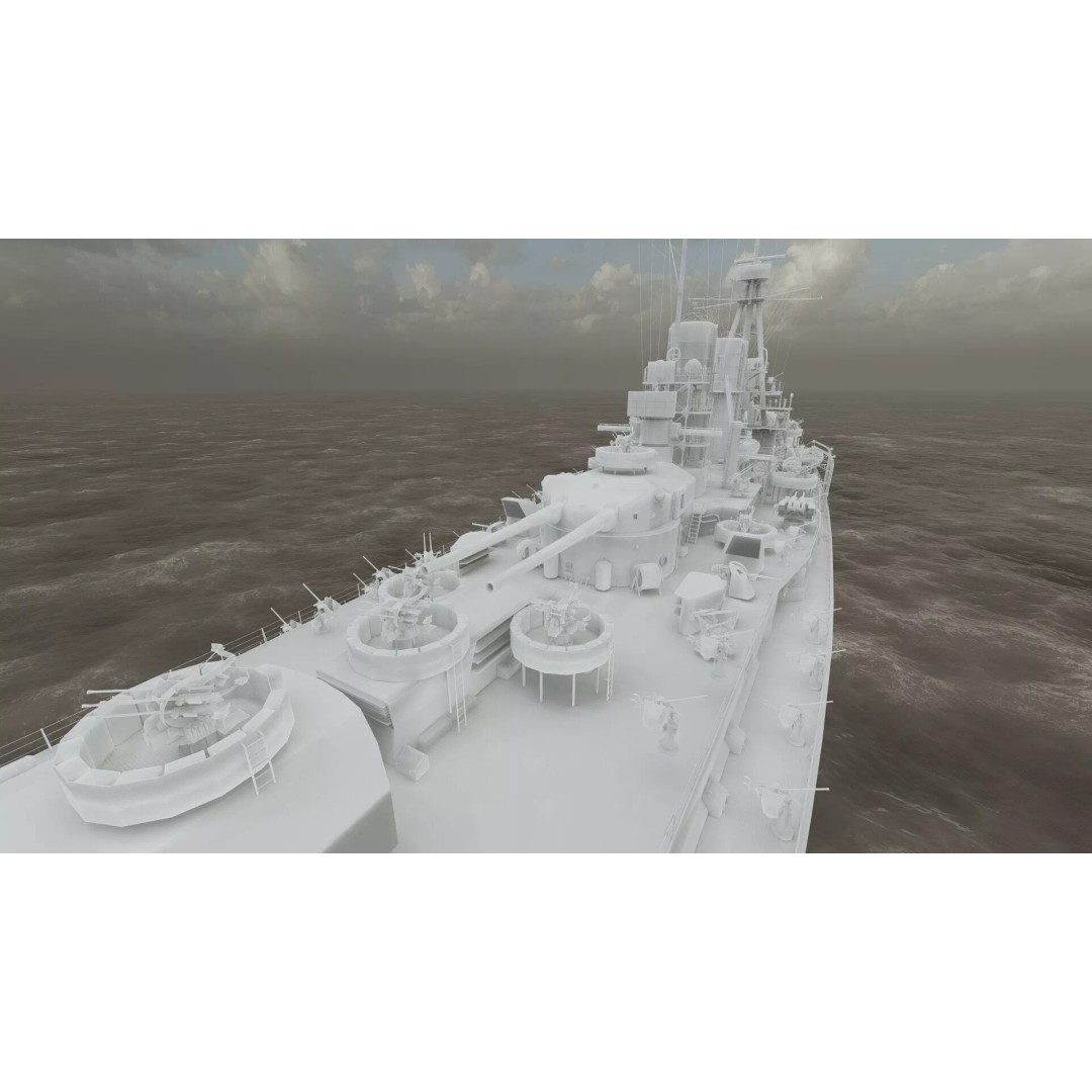WW2 German Navy Heavy Detailed Destroyer 3D Model – Game Ready, Lumion - View 41