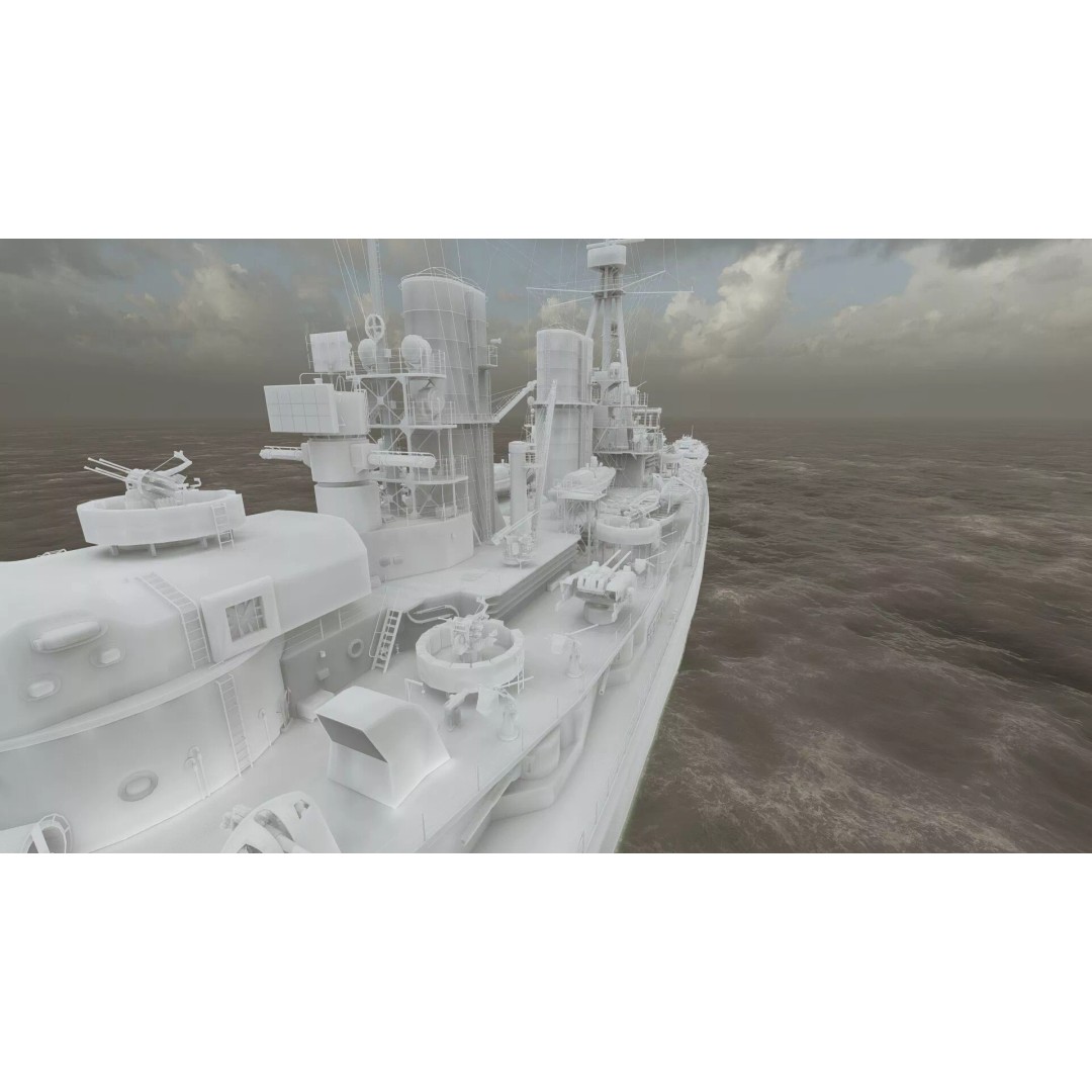 WW2 German Navy Heavy Detailed Destroyer 3D Model – Game Ready, Lumion - View 42