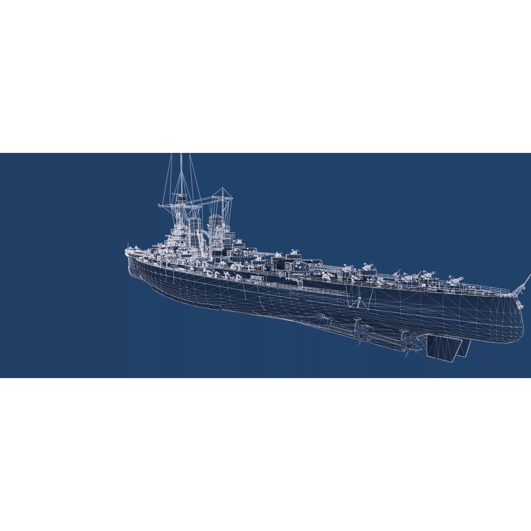 WW2 German Navy Heavy Detailed Destroyer 3D Model – Game Ready, Lumion - View 47
