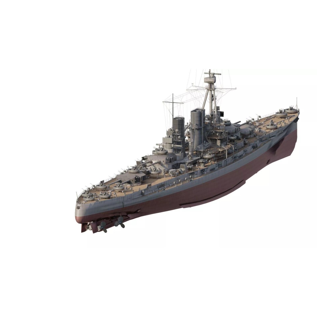WW2 German Navy Heavy Detailed Destroyer 3D Model – Game Ready, Lumion - View 6