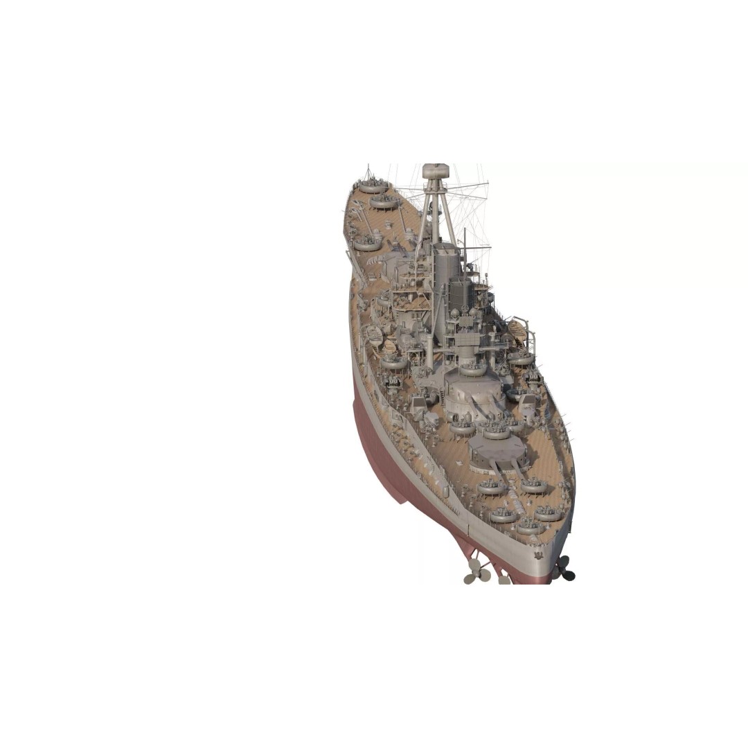 WW2 German Navy Heavy Detailed Destroyer 3D Model – Game Ready, Lumion - View 7