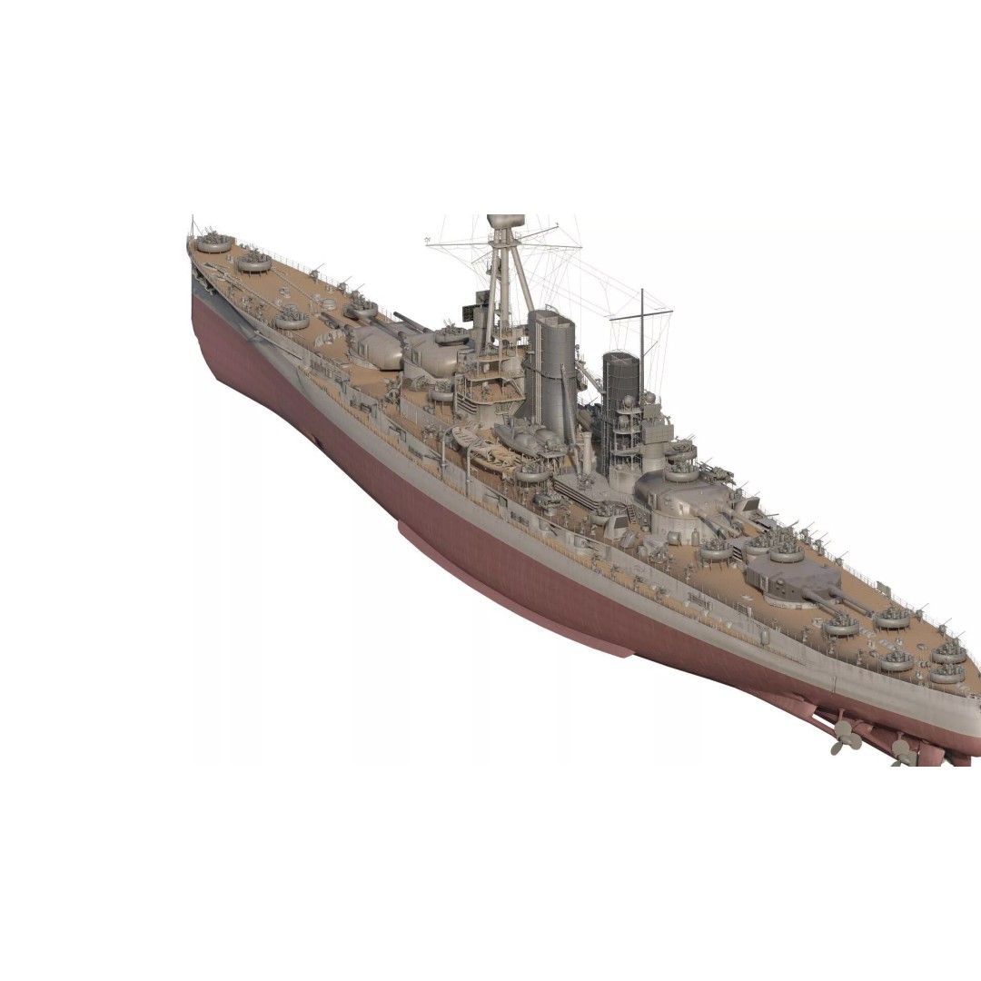 WW2 German Navy Heavy Detailed Destroyer 3D Model – Game Ready, Lumion - View 8