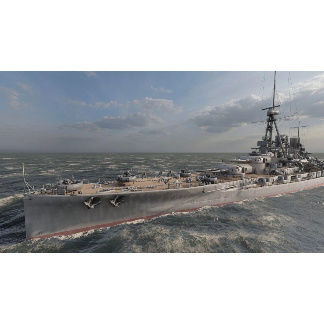 WW2 German Navy Heavy Detailed Destroyer 3D Model – Game Ready, Lumion - View 9