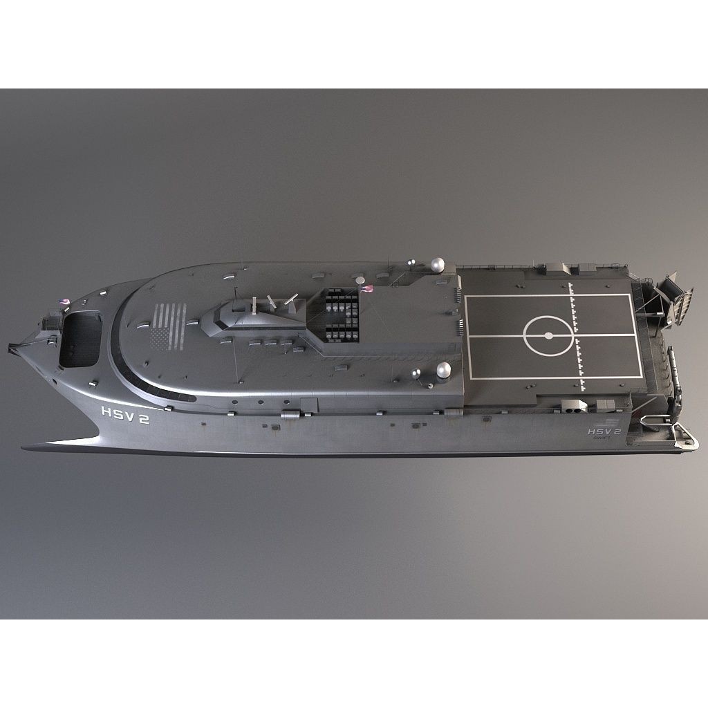 US Navy HSV-2 Swift 3D Model – High Poly Military Watercraft, FBX - View 11