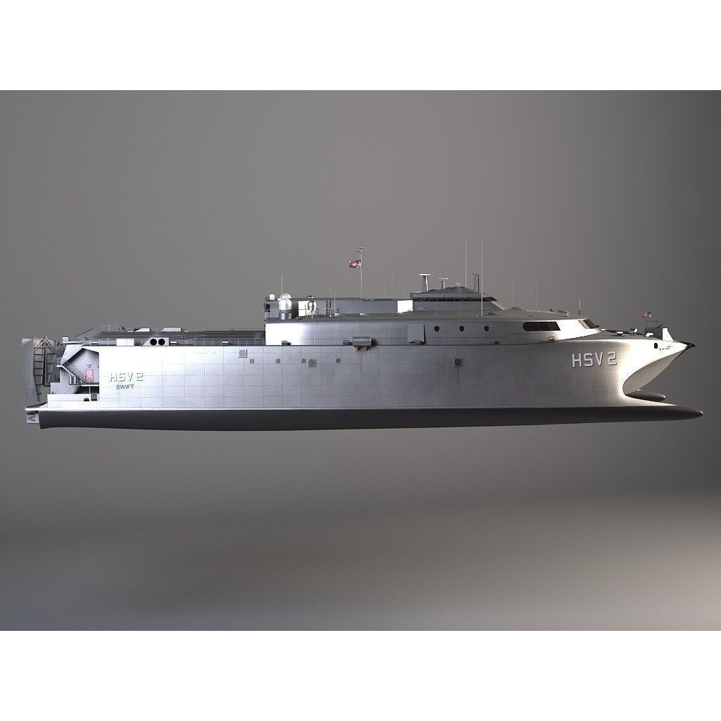 US Navy HSV-2 Swift 3D Model – High Poly Military Watercraft, FBX - View 14