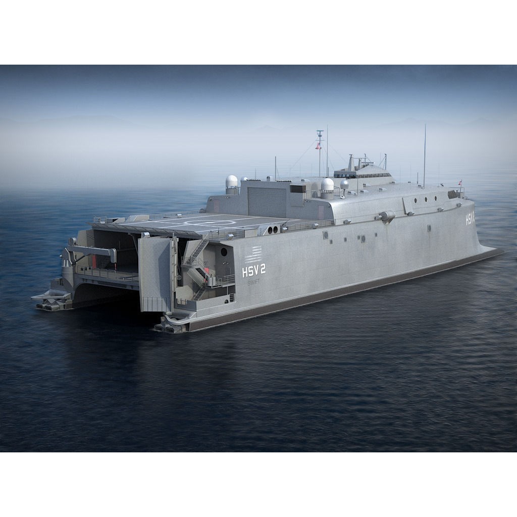 US Navy HSV-2 Swift 3D Model – High Poly Military Watercraft, FBX - View 3