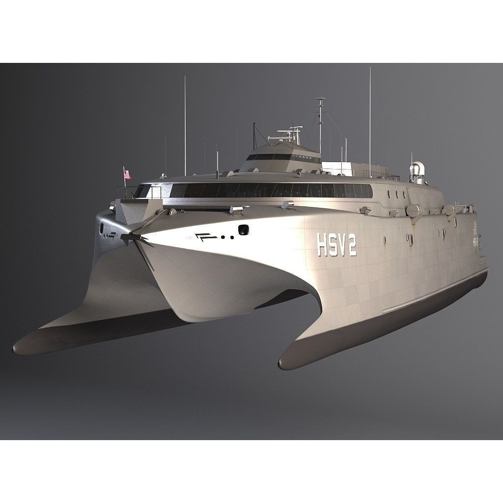 US Navy HSV-2 Swift 3D Model – High Poly Military Watercraft, FBX - View 4