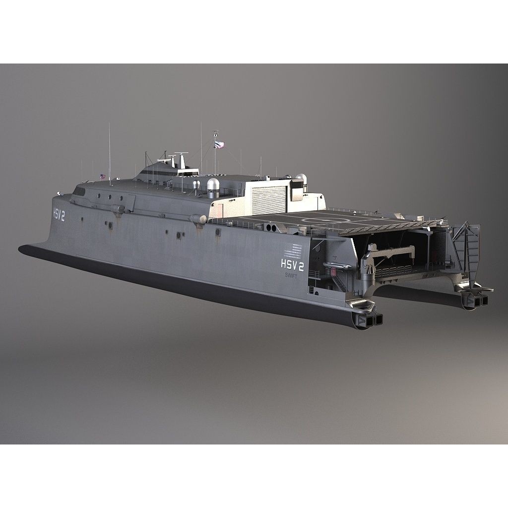 US Navy HSV-2 Swift 3D Model – High Poly Military Watercraft, FBX - View 9