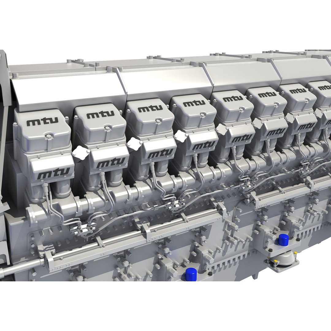 MTU 20V Propulsion Diesel Engine 3D Model – High Poly PBR Asset, FBX - View 15