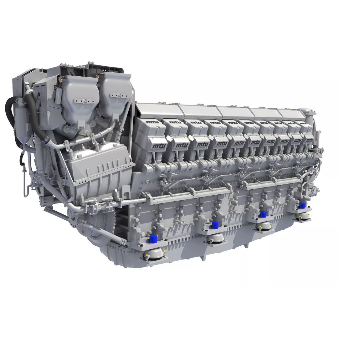 MTU 20V Propulsion Diesel Engine 3D Model – High Poly PBR Asset, FBX - View 2