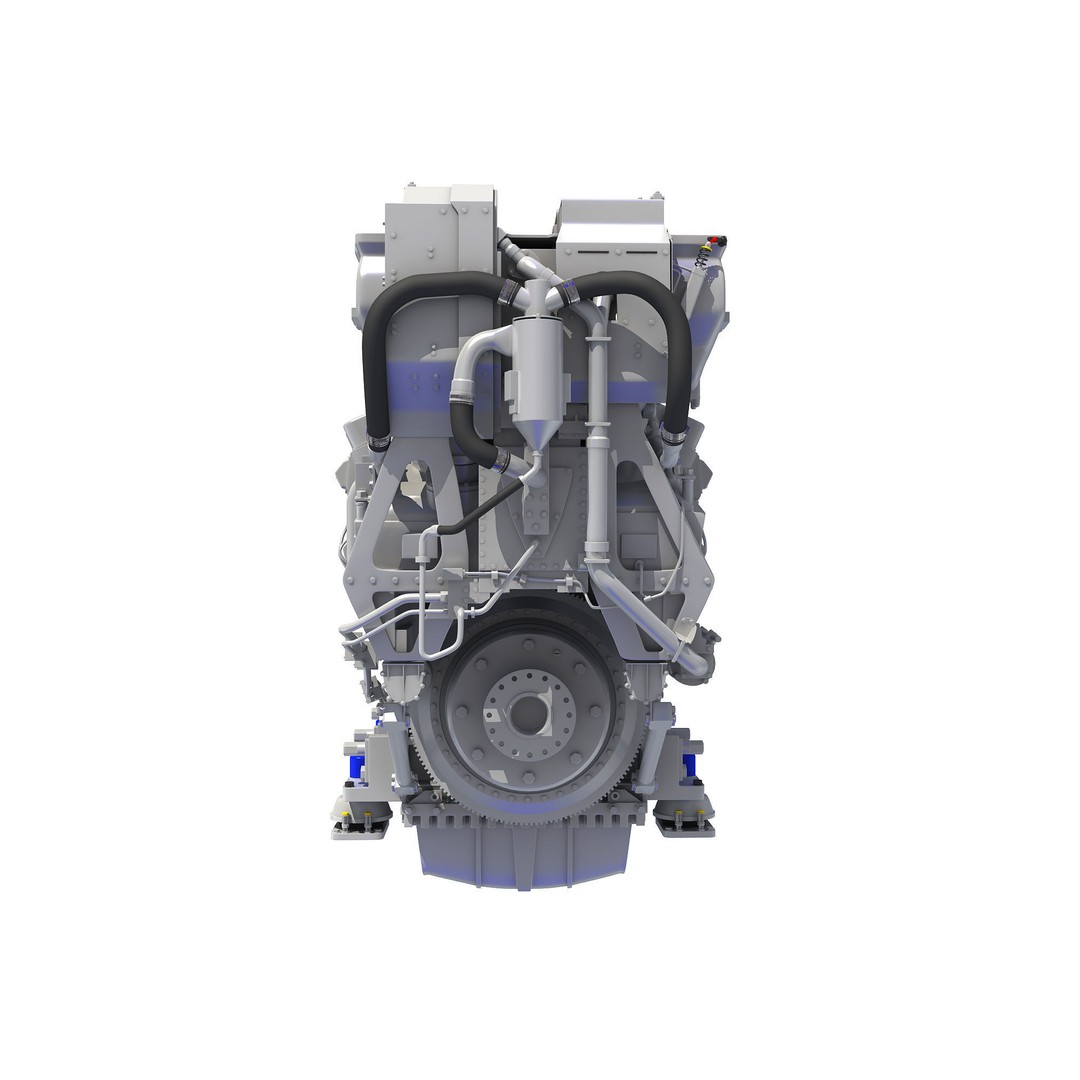 MTU 20V Propulsion Diesel Engine 3D Model – High Poly PBR Asset, FBX - View 7