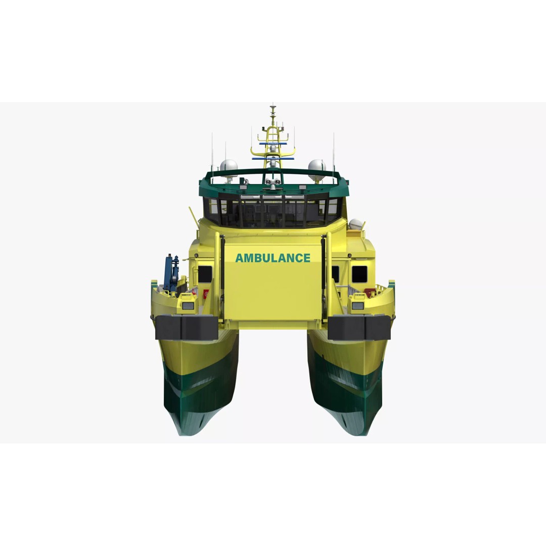 Ambulance Vessel 3D Model – High Detail Emergency Response Ship, FBX - View 10