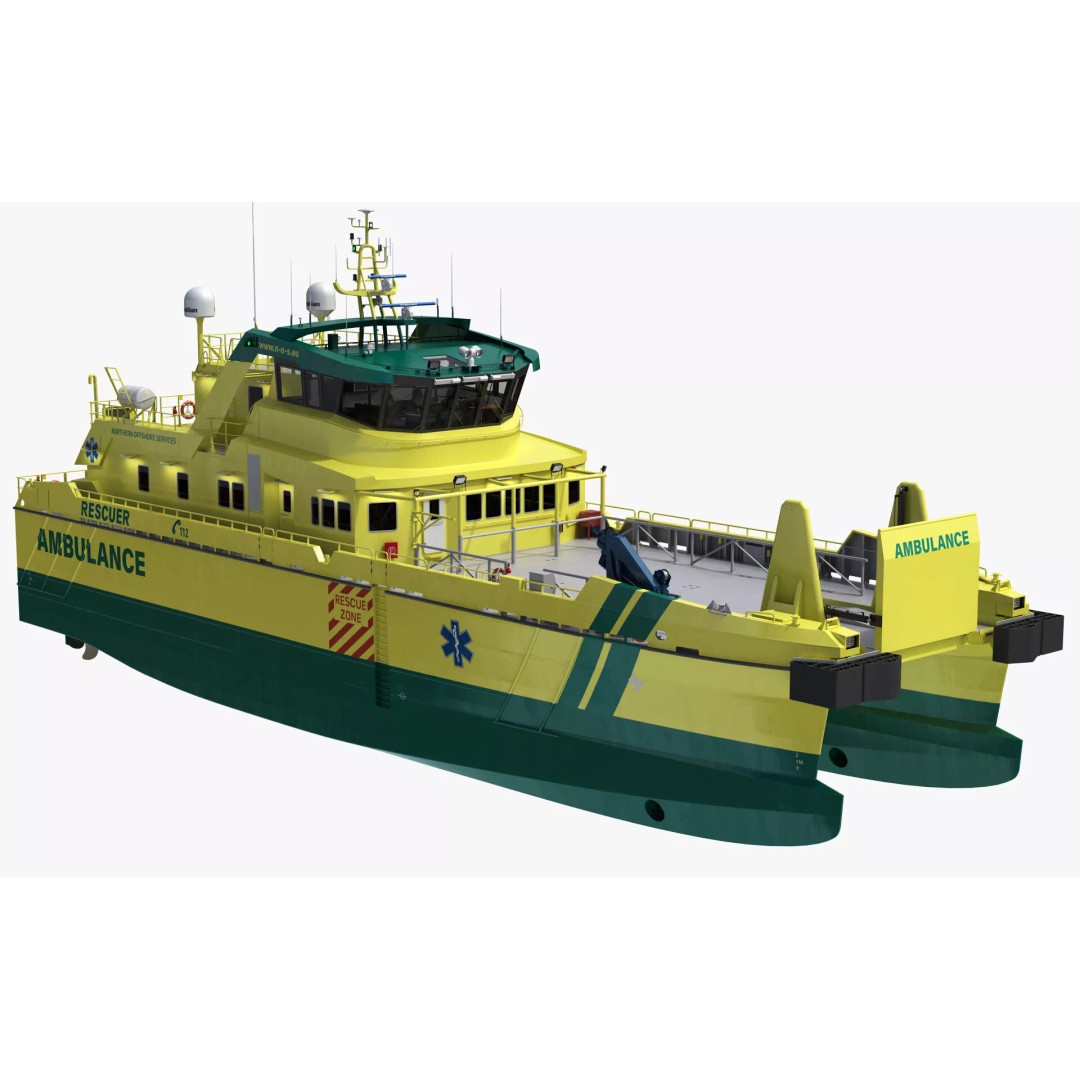 Ambulance Vessel 3D Model – High Detail Emergency Response Ship, FBX - View 12