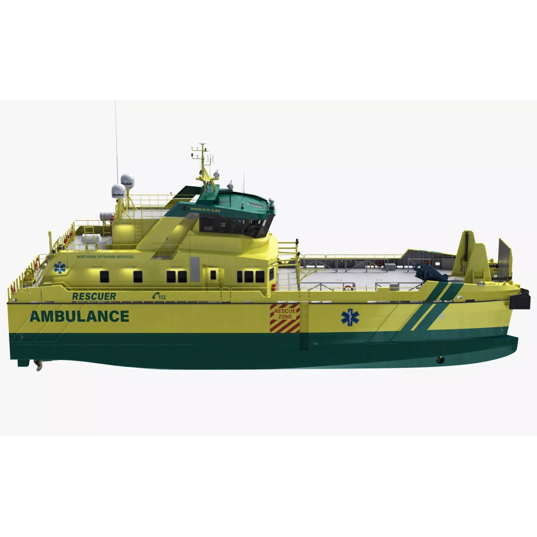 Ambulance Vessel 3D Model – High Detail Emergency Response Ship, FBX - View 13