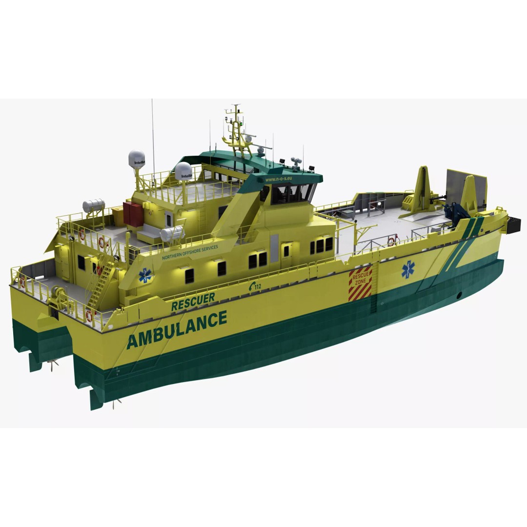 Ambulance Vessel 3D Model – High Detail Emergency Response Ship, FBX - View 14