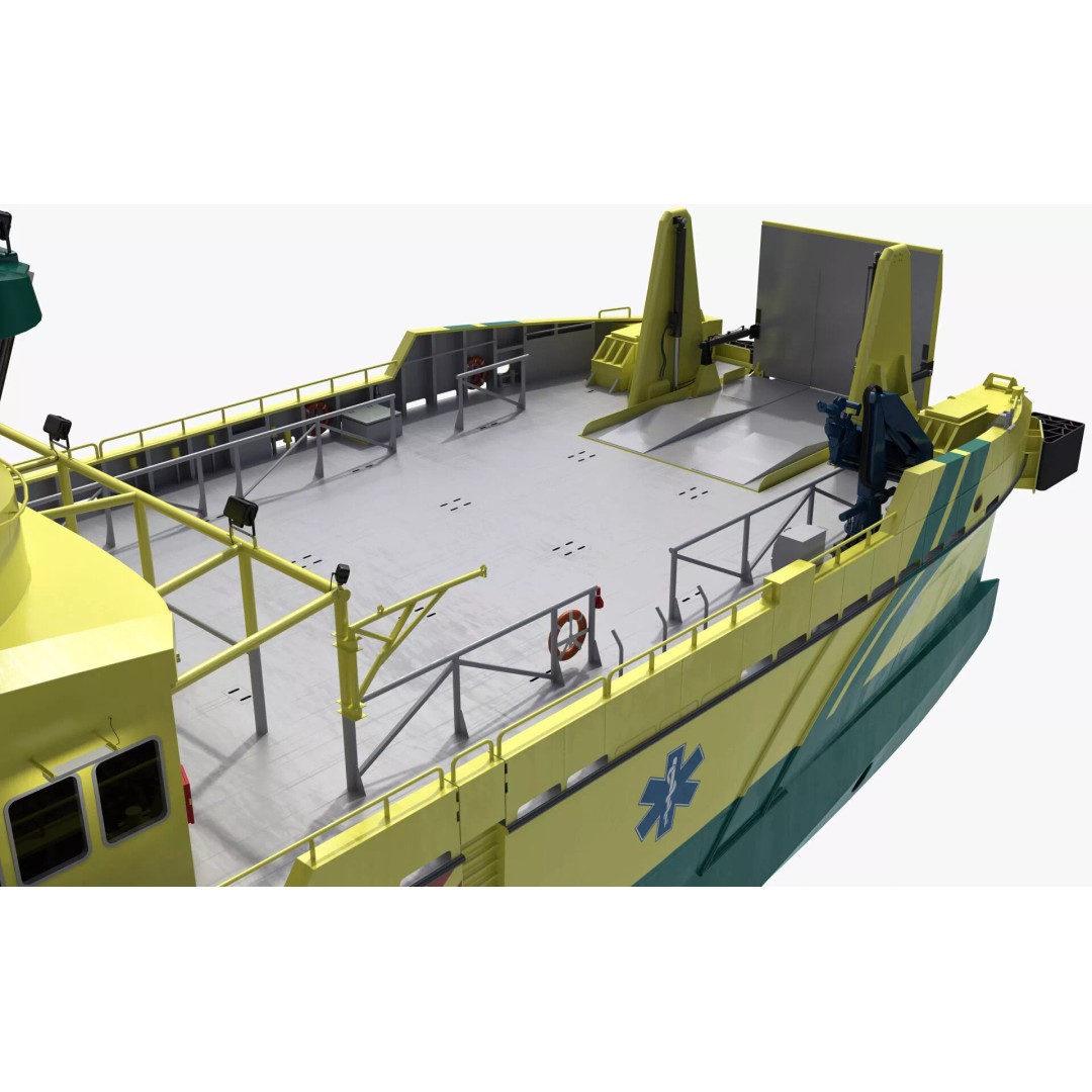 Ambulance Vessel 3D Model – High Detail Emergency Response Ship, FBX - View 15