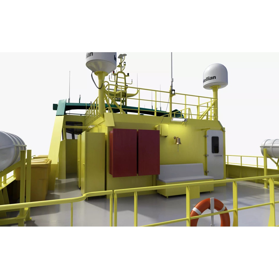 Ambulance Vessel 3D Model – High Detail Emergency Response Ship, FBX - View 19