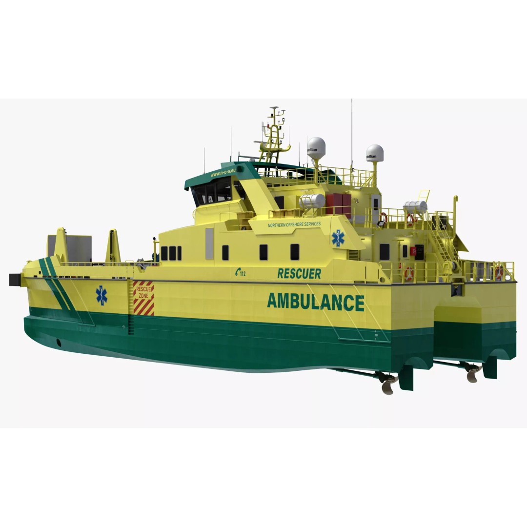 Ambulance Vessel 3D Model – High Detail Emergency Response Ship, FBX - View 20