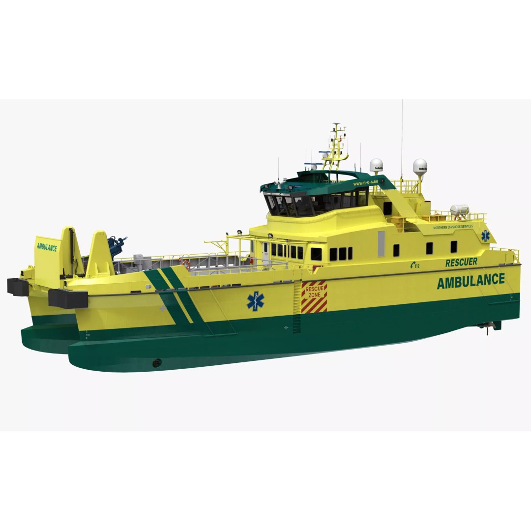 Ambulance Vessel 3D Model – High Detail Emergency Response Ship, FBX - View 3