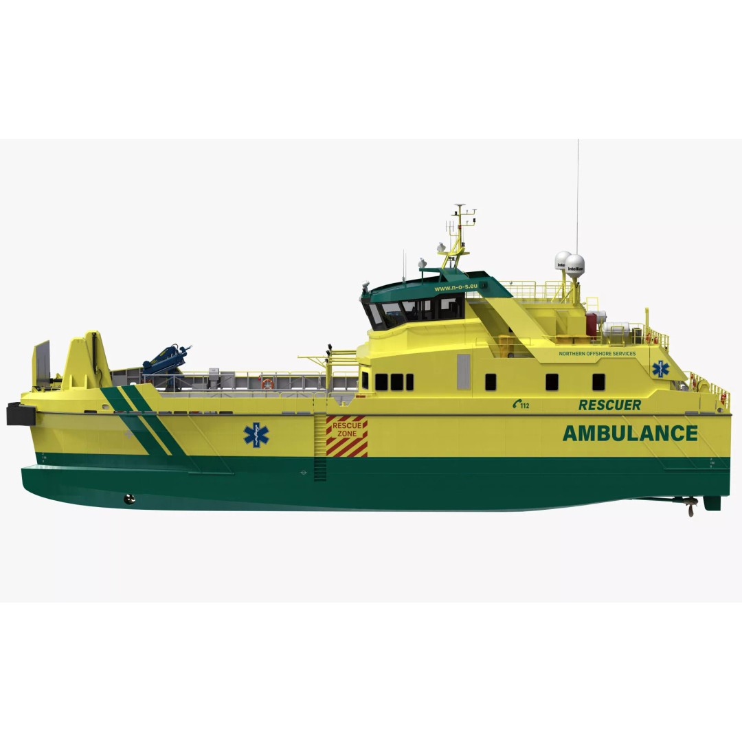 Ambulance Vessel 3D Model – High Detail Emergency Response Ship, FBX - View 4