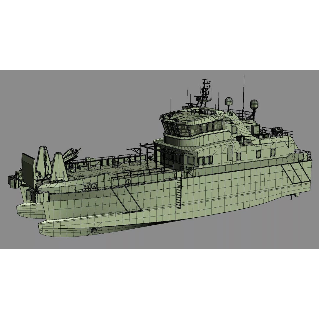 Ambulance Vessel 3D Model – High Detail Emergency Response Ship, FBX - View 43