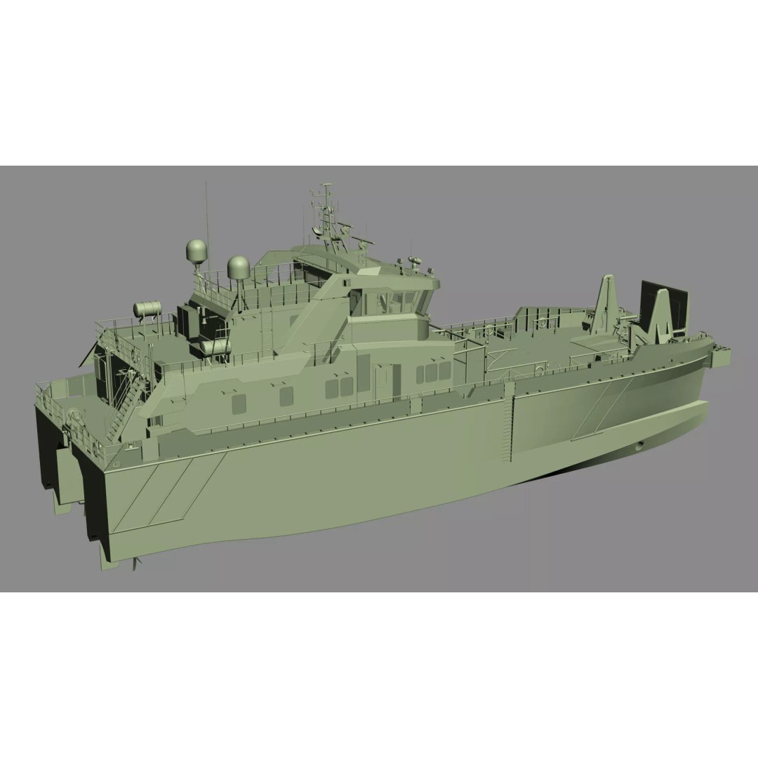 Ambulance Vessel 3D Model – High Detail Emergency Response Ship, FBX - View 44