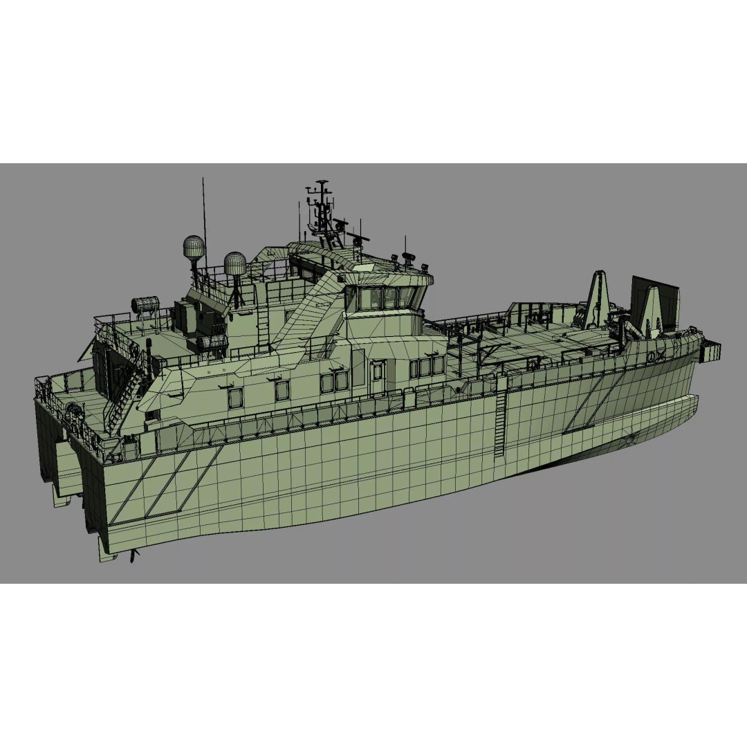 Ambulance Vessel 3D Model – High Detail Emergency Response Ship, FBX - View 45