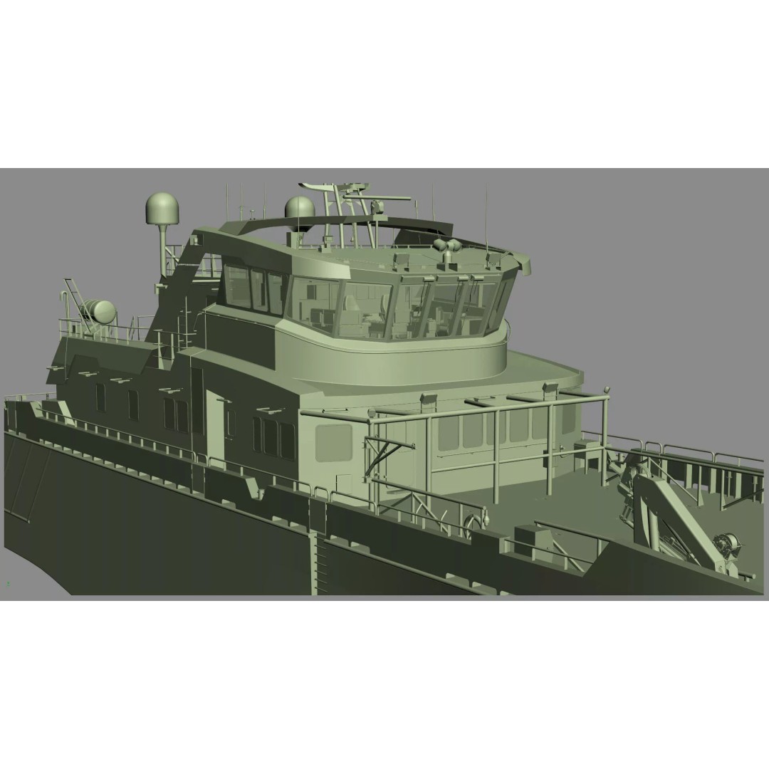 Ambulance Vessel 3D Model – High Detail Emergency Response Ship, FBX - View 46