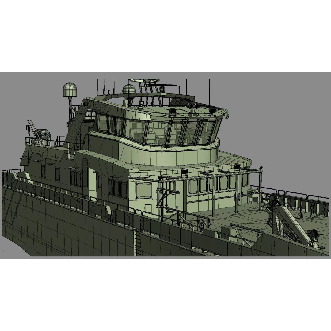 Ambulance Vessel 3D Model – High Detail Emergency Response Ship, FBX - View 47