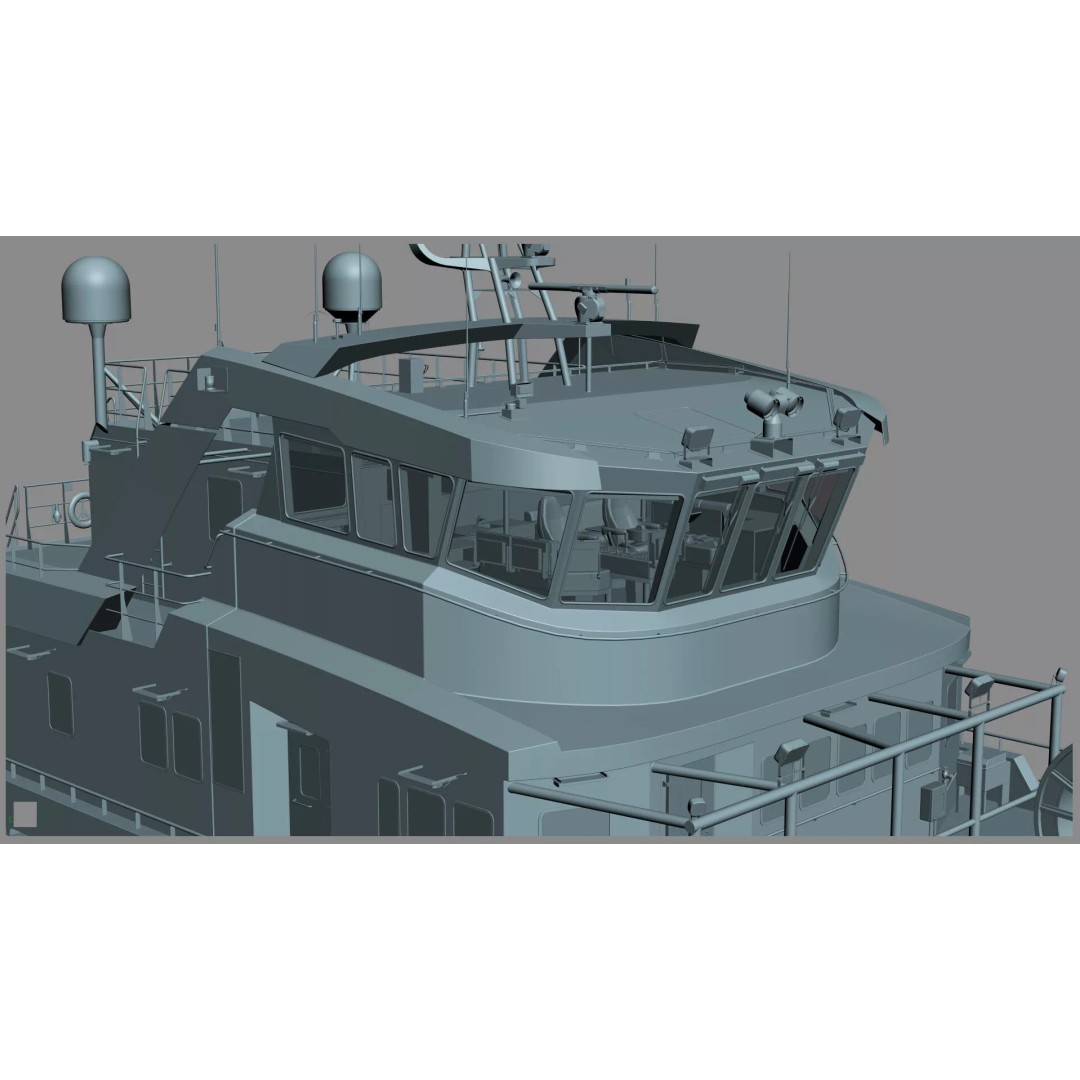 Ambulance Vessel 3D Model – High Detail Emergency Response Ship, FBX - View 48
