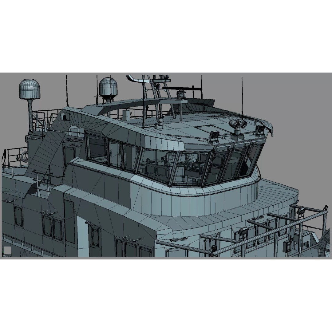 Ambulance Vessel 3D Model – High Detail Emergency Response Ship, FBX - View 49