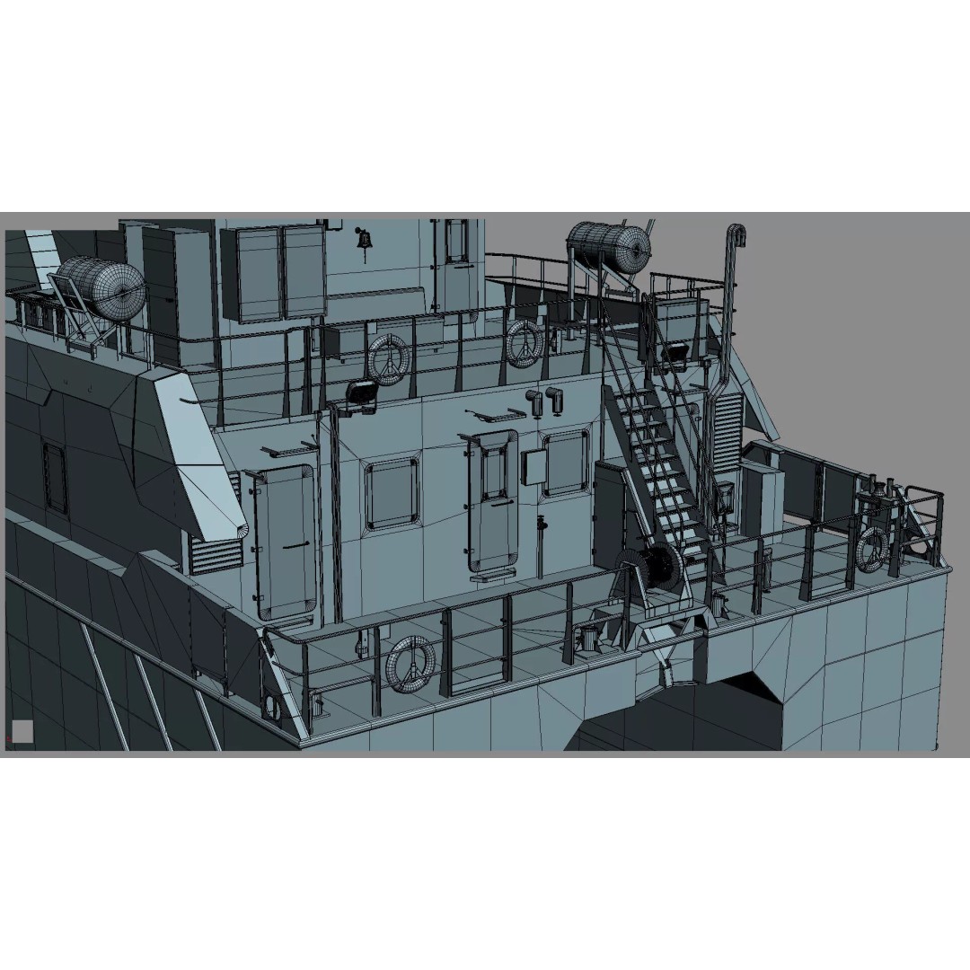 Ambulance Vessel 3D Model – High Detail Emergency Response Ship, FBX - View 55