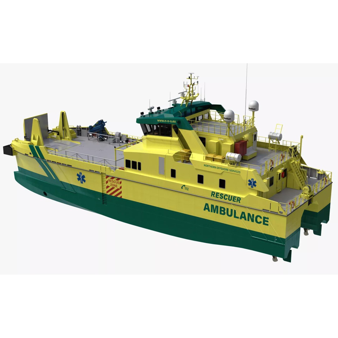 Ambulance Vessel 3D Model – High Detail Emergency Response Ship, FBX - View 6