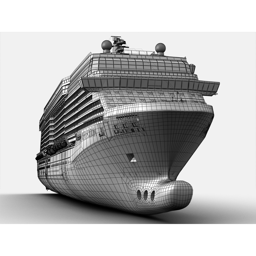 Celebrity Reflection Cruise Ship 3D Model – High-Poly PBR Asset, FBX, OBJ